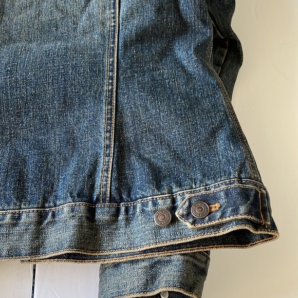 GAP Vintage Faux Fur Lined Denim Jacket Y2K - Picture 8 of 13